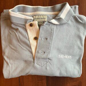 Cutter & Buck Polo Shirt Mens XXL Gray White Trim Short Sleeve Cotton Golf, Logo